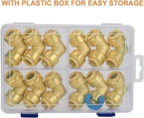 img 3 attached to SUNGATOR 1/2-Inch 90-Degree Elbow, 12-Pack Push-to-Connect Plumbing Fittings: Brass Push Fit Elbow for Copper, PEX, CPVC Pipe - Lead Free Certified
