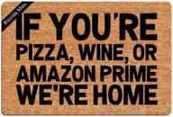 pizza and wine welcome home entrance mat – funny doormat – decorative non-woven indoor door mat – 23.6 by 15.7 inch – machine washable fabric top логотип