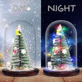 img 3 attached to Christmas Decorations: Mini Christmas Tree Gifts with LED Lights in Glass Dome - Romantic Night Light for Bedroom Decor, Ideal Indoor Xmas Decorations Desktop Ornament for Kids, Girls, and Families