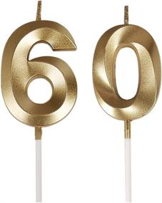 img 4 attached to Bailym 60th Birthday Candles: Gold Number 60 Cake Topper for Stunning Birthday Decorations & Party Decoration