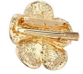 img 1 attached to 🌸 Luxurious Gold Tone Pearl and Rhinestone Floral Flower Brooch Pin: Exquisite Accessory for Elegance