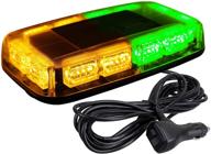 🚨 aspl 48led roof top strobe lights for snow plows, trucks, and construction vehicles – high visibility emergency safety warning led mini strobe light bar with magnetic base (amber/green), 12-24v logo