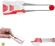 🥄 dreamfarm levoons self-leveling measuring spoons set, kitchen and baking tools, set of 4, red logo