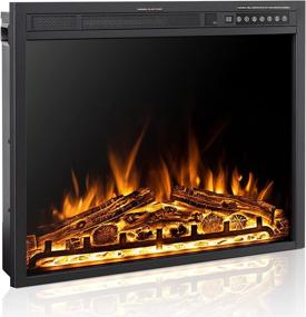 img 4 attached to 🔥 Xbeauty 28 Inch Electric Fireplace Insert - Infrared Electric Fireplace with 3D Color, Log and Flame - Indoor Heater with Timer and Remote Control - Adjustable Flame Speed - Touch Screen - 750W/1500W