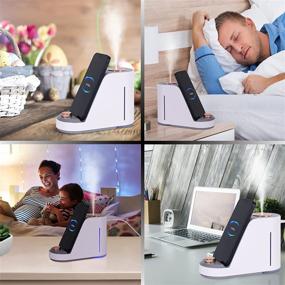 img 2 attached to Wireless Charging Mini Humidifier: Portable Cool Mist, USB Port, Mute & Small Desk Humidifiers for Bedroom, Baby & Office – 380ml