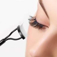 🔍 msq eyelash separator & mascara applicator - eyelash comb & eyebrow brush with arc designed comb cover - black cosmetic tool logo