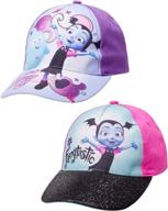 🧢 disney girls 2 pack cotton baseball cap (toddler/little girls): minnie mouse, fancy nancy, vampirina - fun and fashionable accessories! логотип