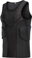 dgxinjun men's padded compression shirt vest (4-pad): ultimate sleeveless t-shirt for ribs protection логотип