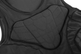 img 1 attached to DGXINJUN Men's Padded Compression Shirt Vest (4-Pad): Ultimate Sleeveless T-Shirt for Ribs Protection