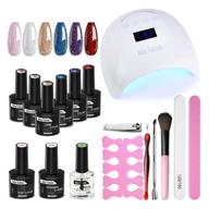 🌟 jofay fashion rose gold royal blue dark purple red silver glitter gel nail polish kit with uv light lamp: complete starter kit with base & top coat logo