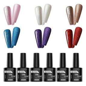 img 3 attached to 🌟 Jofay Fashion Rose Gold Royal Blue Dark Purple Red Silver Glitter Gel Nail Polish Kit with UV Light Lamp: Complete Starter Kit with Base & Top Coat