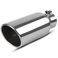 🚗 autosaver88 4" inlet exhaust tip, 4x6 inlet outlet 15" length stainless steel chrome-plated finish tailpipe logo