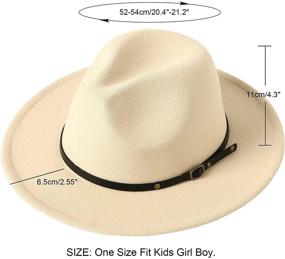 img 1 attached to Jastore Kids Girls Boys Classic Wide Brim Bowknot Floppy Fedora Hat: Stylish Wool Felt Bowler Cap for Children