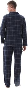 img 2 attached to Men's Cotton Flannel Pajama Sleepwear Set