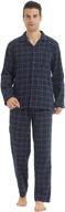 men's cotton flannel pajama sleepwear set logo