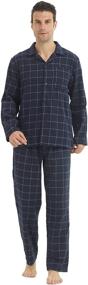 img 4 attached to Men's Cotton Flannel Pajama Sleepwear Set