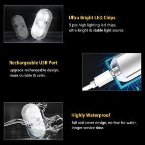 img 1 attached to 💡 Rechargeable LED Warning Safety Lights - LECART Universal White Car Door Lights - Compatible with All Vehicles