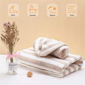 img 1 attached to Women's Lightweight Bath Wrap Robe - H HomeZzz Spa Comfort Towel with Adjustable Velcro Closure + Hair Drying Towel Set