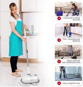 img 3 attached to 🧹 Cordless Electric Mop: iNeibo Rechargeable Spin with Water Tank & LED Headlight, Ideal for Hardwood Floors, Tiles, and Waxing (1 Battery Included)