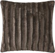 🍫 madison park джерсишер luxury faux fur square throw pillow - премиумный мягкий и уютный аксессуар для кровати/дивана/дивана, 20x20, шоколад. логотип