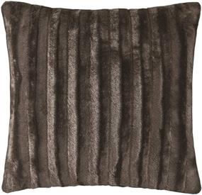 img 2 attached to 🍫 Madison Park Джерсишер Luxury Faux Fur Square Throw Pillow - Премиумный мягкий и уютный аксессуар для кровати/дивана/дивана, 20x20, шоколад.