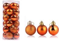 🎄 24-pack 1.57" christmas ball ornaments - xmas tree balls holiday decoration for wedding, party, halloween, and christmas (orange, 1.57"/4cm) логотип