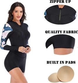 img 3 attached to Womens Boyleg One Piece Swimsuit: Athletic Swimwear 👙 with Long Sleeves for Sun Protection and Stylish Bathing Suit