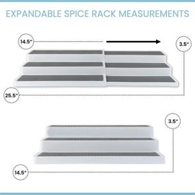 img 3 attached to 🗄️ Organize Your Pantry with Homeries Expandable 3-Tier Spice Rack - Modern, Waterproof and Non-Skid Kitchen Organizer for Cabinet or Countertop Use