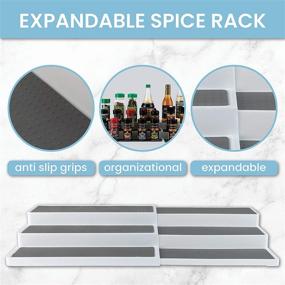 img 1 attached to 🗄️ Organize Your Pantry with Homeries Expandable 3-Tier Spice Rack - Modern, Waterproof and Non-Skid Kitchen Organizer for Cabinet or Countertop Use