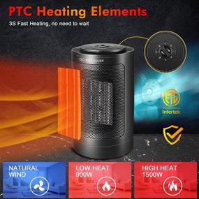 img 3 attached to Efficient Portable Electric Space Heater: 70° Oscillation, 1500W PTC Ceramic with Over-Heat & Tip-Over Protection, Fast & Safe Heating - Ideal for Indoor & Office Use