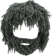 🧔 merryjuly men's head barbarian vagabond beanie: original foldaway beard hats with viking horns - stylish and bearded caps for men logo