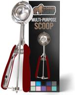 🍨 gorilla grip premium stainless steel scoop for fruit, cookie, and ice cream - easy squeeze, clean release - comfortable handle - medium size 24 - 3 tbsp scooper - uniform portions - dark red logo