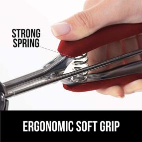 img 1 attached to 🍨 Gorilla Grip Premium Stainless Steel Scoop for Fruit, Cookie, and Ice Cream - Easy Squeeze, Clean Release - Comfortable Handle - Medium Size 24 - 3 TBSP Scooper - Uniform Portions - Dark Red