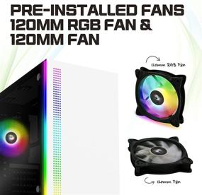 img 3 attached to 💻 Корпус компьютера для игр Zalman S5 Mid Tower с предустановленным 120 мм RGB вентилятором, закаленным стеклом толщиной 4 мм, кронштейном для водяного охлаждения AIO и передней панелью RGB (белый)