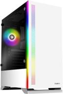 💻 zalman s5 mid tower pc gaming computer case with pre-installed 120mm rgb fan, 4mm thick tempered glass side, aio water cooler bracket, and front panel rgb (white) logo