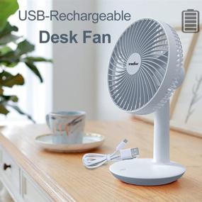 img 3 attached to 🔋 Portable 6-Inch Rechargeable Desk Fan: Small, Battery-Operated, 4 Speed Levels, Quiet & Silent – Ideal for Home, Office, Camping