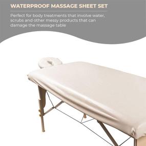 img 2 attached to 🌊 ForPro Waterproof Spa Treatment Polyester Massage Sheet Set - Ideal for Massage Tables, Includes Fitted Sheet and Face Rest Cover, Machine-Washable and Natural