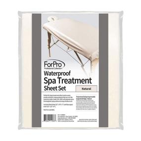img 3 attached to 🌊 ForPro Waterproof Spa Treatment Polyester Massage Sheet Set - Ideal for Massage Tables, Includes Fitted Sheet and Face Rest Cover, Machine-Washable and Natural