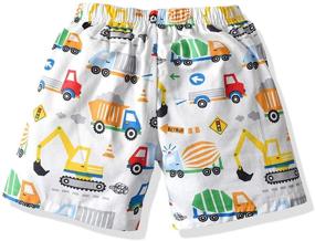 img 3 attached to Summer Fun for Toddler Boys: White Cartoon Truck Print Surfing Board Shorts - Quick Dry, Casual Beach Shorts 2-7T