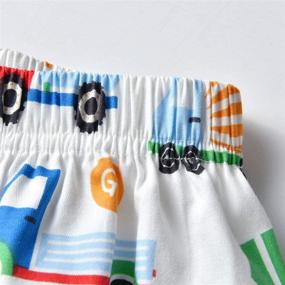 img 1 attached to Summer Fun for Toddler Boys: White Cartoon Truck Print Surfing Board Shorts - Quick Dry, Casual Beach Shorts 2-7T
