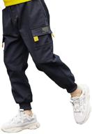 👖 boys' elastic outdoor trousers - casual joggers for everyday wear logo