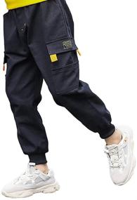 img 2 attached to 👖 Boys' Elastic Outdoor Trousers - Casual Joggers for Everyday Wear