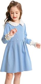 img 4 attached to SMILING PINKER Dresses Sweater Pleated Girls' Clothing in Dresses