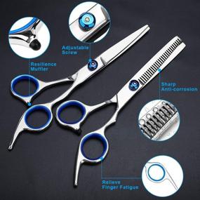 img 3 attached to 💇 Complete 11pcs Hair Cutting Scissors Kit for Men, Women & Kids - Professional Haircut Set with Thinning Shears, Cape, Neck Brush - Ideal for Barbers