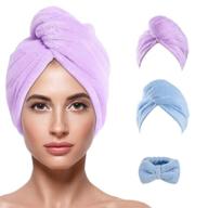 👩 super absorbent microfiber hair towel wraps for women - anti-frizz, quick dry hair turbans for drying curly, long, thick hair - tuxhui logo