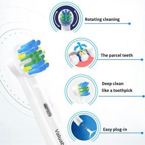 img 3 attached to 🦷 Oral B Braun Electric Toothbrush Replacement Heads: 8 Pack Floss Compatible Brush Heads in White and Black