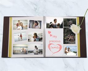 img 3 attached to 📸 Golden State Art Self-Adhesive Magnetic Photo Album - Holds 3X5, 4X6, 5X7, 6X8, 8X10 DIY Photos - 10.6 x 11.4 Inch - Leather Black, 40 Pages with Front Cover Opening