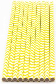 img 2 attached to 🌾 150-Pack of Eco-Friendly Yellow Chevron Paper Drinking Straws - Biodegradable, Compostable, Non-toxic, BPA-free