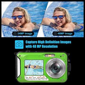 img 1 attached to Exploring the Depths: Full HD 2.7K 48MP Underwater Camera for Snorkeling with Dual Screen, Self-Timer, and 16X Digital Zoom