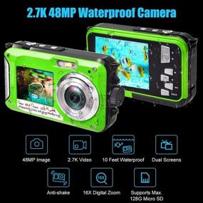 img 3 attached to Exploring the Depths: Full HD 2.7K 48MP Underwater Camera for Snorkeling with Dual Screen, Self-Timer, and 16X Digital Zoom
